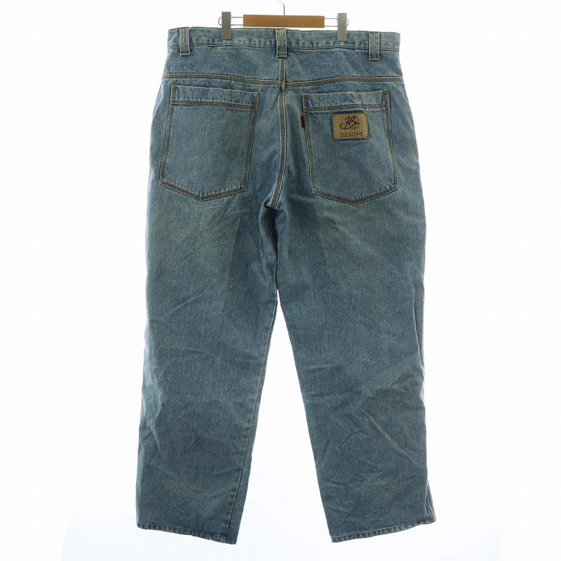 【中古】ニンフブルジン nyfvuljen デニムパンツ バギーパンツ ジーンズ ワイド ジップフライ 大きいサイズ W40 L34 青 ブルー /XZ ■GY99 メンズ 【ベクトル 古着】 250528