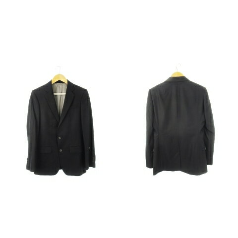 【中古】コムサコレクション COMME CA COLLECTION シングルスーツ セットアップ テーラードジャケット 総裏地 スラックス ストレート シルク混 絹 ストライプ M 黒 ブラック /CK1 ■GY18 メンズ 【ベクトル 古着】 250609