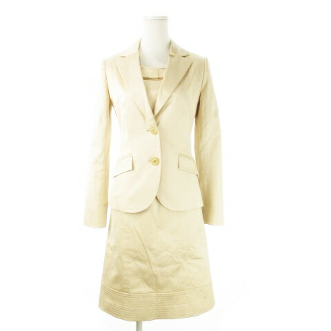 【中古】ハロッズ Harrods セットアップ スーツ テーラードジャケット ワンピース ストレッチ 1 S ベージュ /CK1 ■GY13 レディース 【ベク...