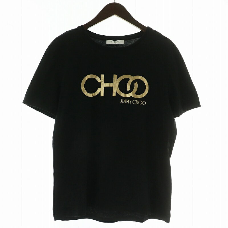 【中古】ジミーチュウ JIMMY CHOO Tシャツ カットソー 半袖 クルーネック ロゴ プリント XL 黒 ブラック ゴールド色 J000131625 /XZ ■GY18 メンズ 【ベクトル 古着】 250609のサムネイル