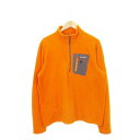 【中古】エディーバウアー EDDIE BAUER フリースジャケット ハーフジップ スタンドカラー 長袖 薄手 アウトドア L オレンジ /AH21 メンズ 【...