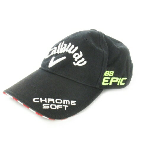 【中古】キャロウェイ CALLAWAY 帽子 キャップ ロゴ刺繍 スポーツ ゴルフ FR 黒 ブラック /AO1 メンズ 【ベクトル 古着】 250609