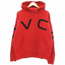 【中古】ルーカ RVCA パーカー フーディー プルオーバー ドロップショルダー 長袖 M 赤 レッド /UD メンズ 【ベクトル 古着】 250627