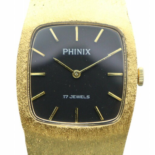 【中古】フィニックス PHINIX 腕時計 ウォッチ 手巻き 黒文字盤 17石 スクエア ゴールドカラー 金色 81-365 ■GY18 /MQ メンズ 【ベクトル 古着】 250630 【中古】フィニックス PHINIX 腕時計 ウォッチ 手巻き 黒文字盤 17石 スクエア ゴールドカラー 金色 81-365 ■GY18 /MQ メンズ 【ベクトル 古着】 250630