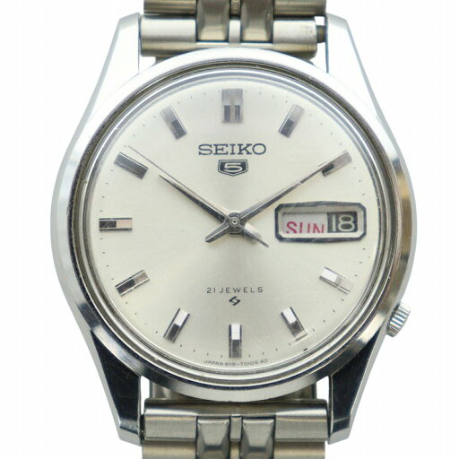【中古】セイコー SEIKO ファイブ 5 腕時計 ウォッチ 自動巻き シルバー文字盤 21石 カレンダー付き ロゴ シルバー色 6119-7010 ■GY18 /MQ メンズ 【ベクトル 古着】 250628 【中古】セイコー SEIKO ファイブ 5 腕時計 ウォッチ 自動巻き シルバー文字盤 21石 カレンダー付き ロゴ シルバー色 6119-7010 ■GY18 /MQ メンズ 【ベクトル 古着】 250628