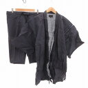 【中古】時代屋 甚平 浴衣 着物 セットアップ コットン 半袖 L 紺 ネイビー /FT メンズ 【ベクトル 古着】 250701