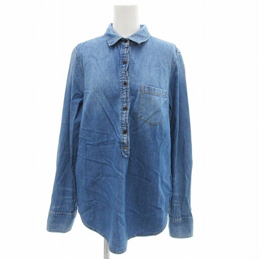 【中古】ジェイクルー J.CREW デニムシャツ チュニック プルオーバー 長袖 レギュラーカラー 6 インディゴブルー /JS レディース 【ベクトル 古着】 250703 【中古】ジェイクルー J.CREW デニムシャツ チュニック プルオーバー 長袖 レギュラーカラー 6 インディゴブルー /JS レディース 【ベクトル 古着】 250703