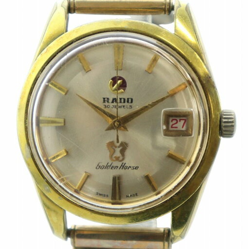 【中古】ラドー RADO 11674 Golden Horse ゴールデンホース 腕時計 ヴィンテージ アンティーク ウォッチ 自動巻き 30石 デイト カレンダー付き ゴールドカラー 金色 343942 345602 ■GY18 /MQ メンズ 【ベクトル 古着】 250711 【中古】ラドー RADO 11674 Golden Horse ゴールデンホース 腕時計 ヴィンテージ アンティーク ウォッチ 自動巻き 30石 デイト カレンダー付き ゴールドカラー 金色 343942 345602 ■GY18 /MQ メンズ 【ベクトル 古着】 250711