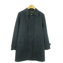 【中古】トラファルガーシールド Trafalgar Shield BAL COLLAR ステンカラーコート 比翼 裏チェック柄 42 XL 紺 ネイビー /AO14 ■GY18 メンズ 【ベクトル 古着】 250714