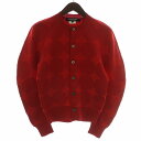 【中古】ジュンヤワタナベ JUNYA WATANABE コムデギャルソン COMME des GARCONS カーディガン ニット ウール混 長袖 水玉 ドット柄 総柄 S 赤 レッド JR-N011 /XZ ■GY18 メンズ 【ベクトル 古着】 250707
