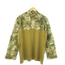 【中古】5.11 タクティカル TACTICAL RAPID LONG SLEEVE SHIRT ラピッドシャツ スタンドカラー 長袖 ハーフジップ 切替 カモフラ 迷彩柄 ミリタリー 軍用 L 緑 グリーン /AO12 ■GY01 メンズ 【ベクトル 古着】 250808