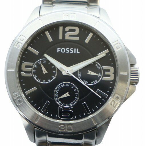 【中古】フォッシル FOSSIL 腕時計 ウォッチ クォーツ クロノグラフ ロゴ 黒文字盤 シルバー色 BQ2296 ■GY11 /MQ メンズ 【ベクトル 古着】 250723 【中古】フォッシル FOSSIL 腕時計 ウォッチ クォーツ クロノグラフ ロゴ 黒文字盤 シルバー色 BQ2296 ■GY11 /MQ メンズ 【ベクトル 古着】 250723