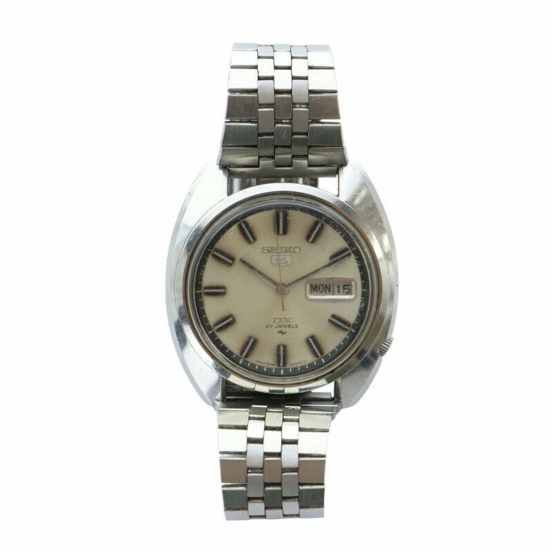 【中古】セイコー SEIKO 5 DX ファイブ デラックス 腕時計 ウォッチ 自動巻き 27石 デイデイト カレンダー付き シルバー色 5139-6000 ■GY18 /MQ メンズ 【ベクトル 古着】 250812