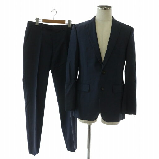 【中古】ヒューゴボス HUGO BOSS スーツ セットアップ テーラードジャケット シングル 2B 総裏地 ノッチド サイドベンツ パンツ スラックス ウール 46 M 紺 ネイビー /XZ ■GY18 メンズ 【ベクトル 古着】 250717 【中古】ヒューゴボス HUGO BOSS スーツ セットアップ テーラードジャケット シングル 2B 総裏地 ノッチド サイドベンツ パンツ スラックス ウール 46 M 紺 ネイビー /XZ ■GY18 メンズ 【ベクトル 古着】 250717