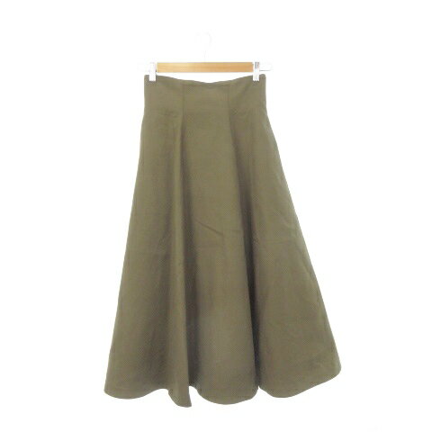 【中古】未使用品 クラネ CLANE ハイウエストサーキュラースカート ロング 1 S 緑 カーキ グリーン 15109-6172 /AH15 ■GY99 レディース 【ベクトル 古着】 250804