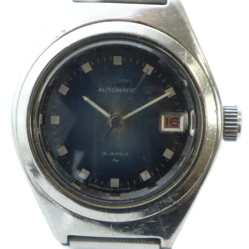 【中古】セイコー SEIKO 腕時計 ウォッチ 自動巻き ロゴ 青文字盤 カレンダー付き シルバー色 2205-0461 ■GY11 /MQ メンズ 【ベクトル 古着】 250826 【中古】セイコー SEIKO 腕時計 ウォッチ 自動巻き ロゴ 青文字盤 カレンダー付き シルバー色 2205-0461 ■GY11 /MQ メンズ 【ベクトル 古着】 250826