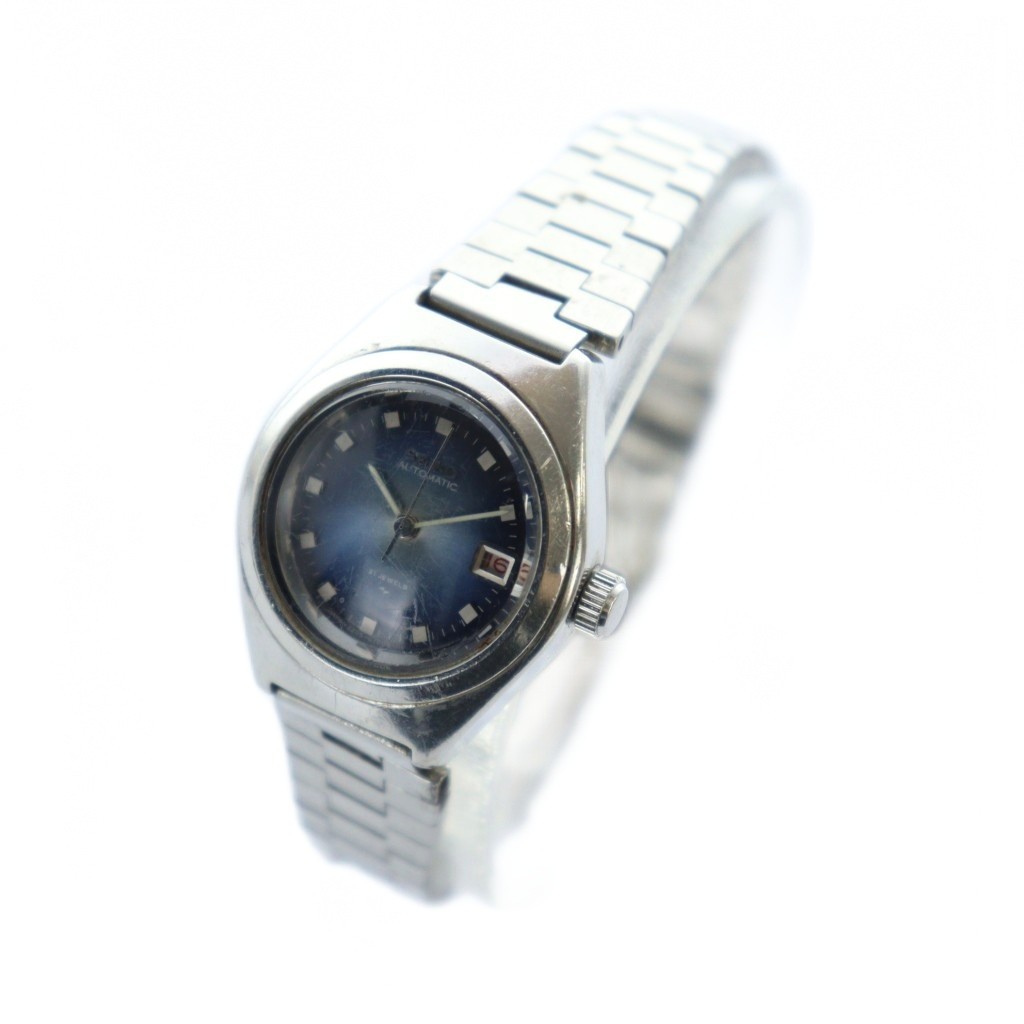 【中古】セイコー SEIKO 腕時計 ウォッチ 自動巻き ロゴ 青文字盤 カレンダー付き シルバー色 2205-0461 ■GY11 /MQ メンズ 【ベクトル 古着】 250826