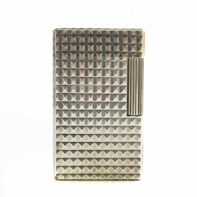 【中古】エステーデュポン S.T.DUPONT ライター ガスライター タバコ 喫煙具 ローラー式 総柄 シルバー..