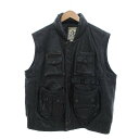 【中古】H.B. LEATHER HBレザー ヴィンテージ ミリタリー ベスト ジレ 牛革 XXL 黒 ブラック /UO ■GY44 メンズ 【ベクトル 古着】 250812
