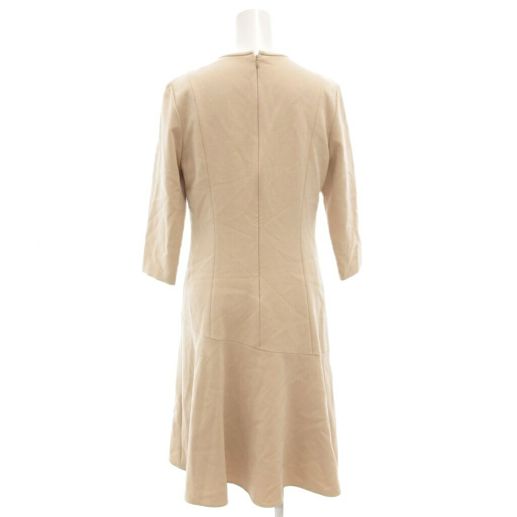 【中古】未使用品 アナイ ANAYI タグ付き 19SS ワンピース 七分袖 ひざ丈 フレア 38 ベージュ /GV ■GY19 レディース 【ベクトル 古着】 250819