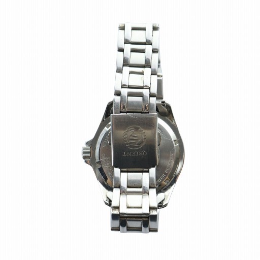 【中古】オリエント ORIENT 腕時計 ウォッチ クォーツ 黒文字盤 ロゴ カレンダー付き シルバー色 UG15-C3 ■GY18 /MQ メンズ 【ベクトル 古着】 250908