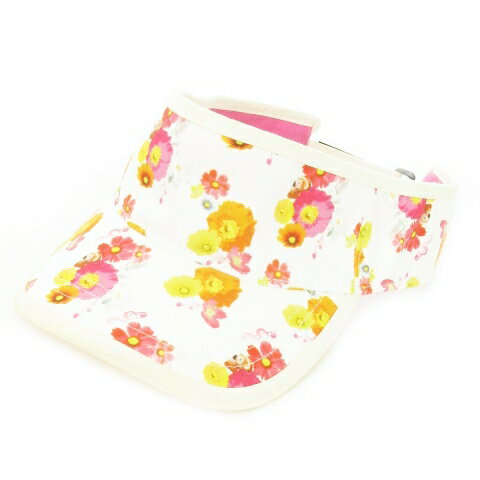 【中古】ラッセルノ Russeluno サンバイザー 花柄 総柄 スポーツ ゴルフ F 白 ホワイト /AO4 ■GY18 レ..