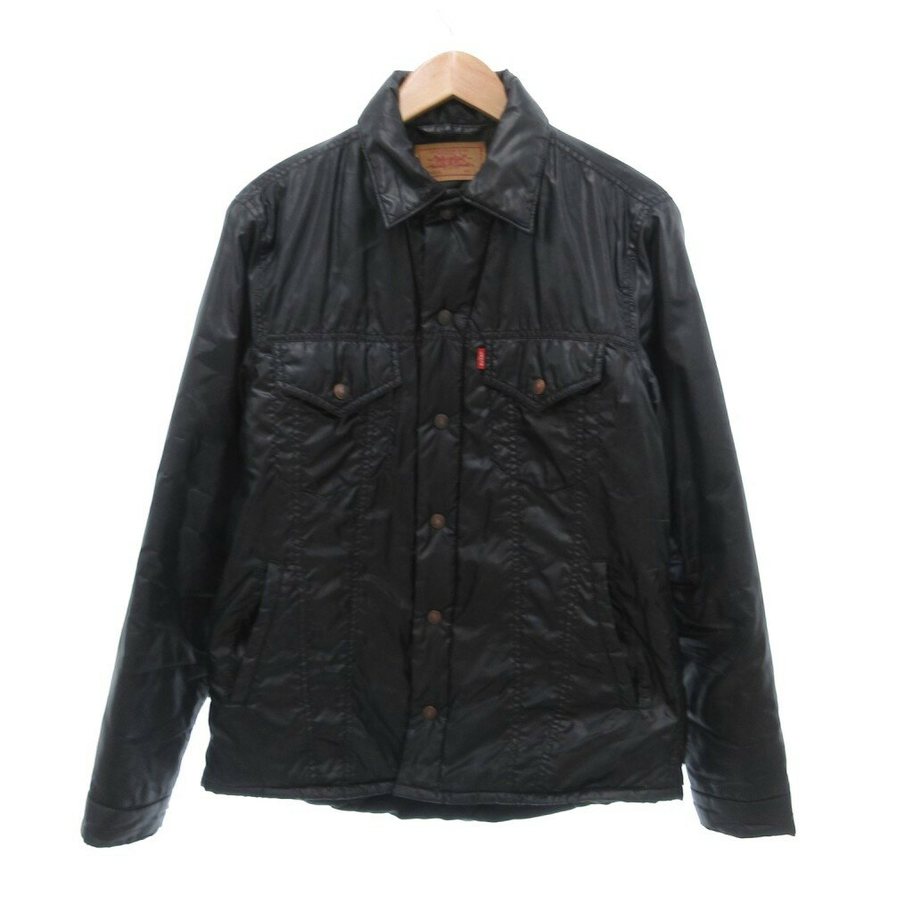 【中古】リーバイス Levi's 中綿ジャケット ブルゾン 胸ポケット L 黒 ブラック /JS ■GY12 メンズ 【ベクトル 古着】 250820