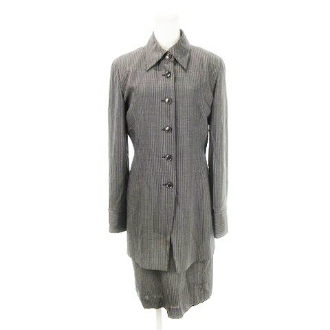 【中古】ロートレアモン LAUTREAMONT ワンピースアンサンブルスーツ セットアップ 2点セット ロングジャケット ワンピース ひざ丈 ノースリーブ ウー...