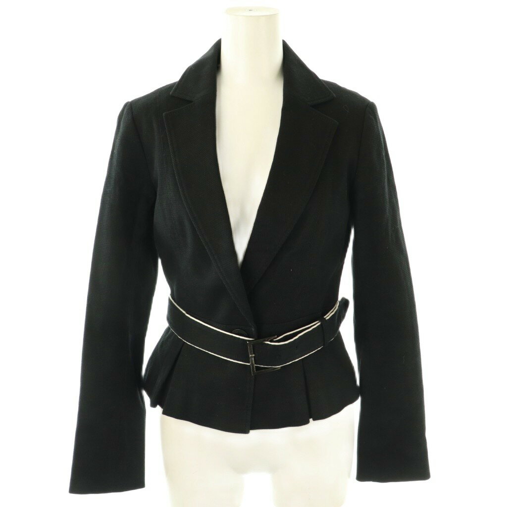 【中古】クードシャンス CdeC COUP DE CHANCE セットアップ スカート ジャケット ベルト タイトスカート 36 ブラック ホワイト /DO ■GY18 レディース 【ベクトル 古着】 250826