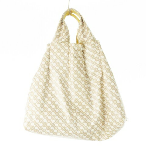 【中古】ゲラルディーニ GHERARDINI トートバッグ ハンドバッグ ソフティ ロゴ 総柄 黄 イエロー /CK35 ■GY18 レディース 【ベクトル 古着】 250903