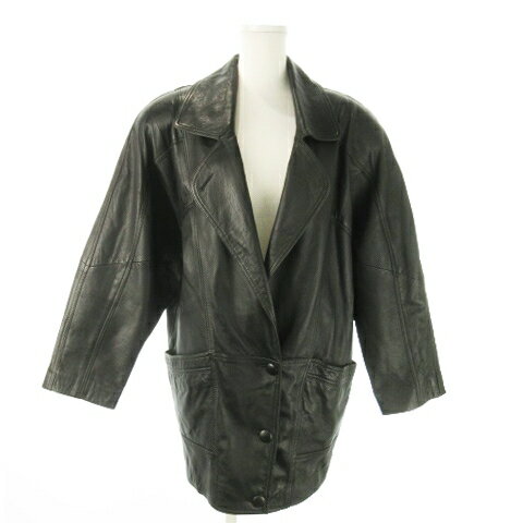 【中古】elcolint new NAP レザージャケット テーラード ミドル丈 本革 ラムレザー 総裏地 9 黒 ブラック /AO11 ■GY11 レディース 【ベクトル 古着】 250902