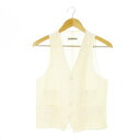 【中古】ボリオリ BOGLIOLI ベスト ジレ 切替 メッシュ 無地 ウインドーペン チェック 白 アイボリー /CK12 ■GY44 メンズ 【ベクトル 古...