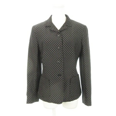 【中古】マックスマーラ ウィークエンドライン MAX MARA WEEKEND LINE テーラードジャケット 中綿 キルト生地 総裏地 スクエアドット刺繍 総柄 40 M～L 黒 ブラック /AH7 ■GY18 レディース 【ベクトル 古着】 250917