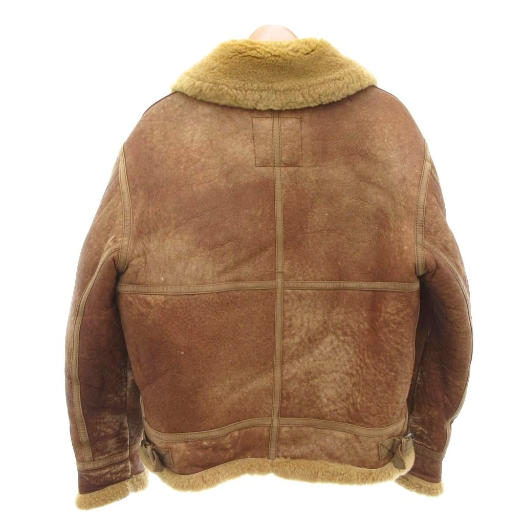 【中古】テラ アウストラリス TERRA AUSTRALIS B-3 ムートンジャケット 羊革 レザー ショート丈 茶 ブラウン /AE ■GY18 メンズ 【ベクトル 古着】 250908