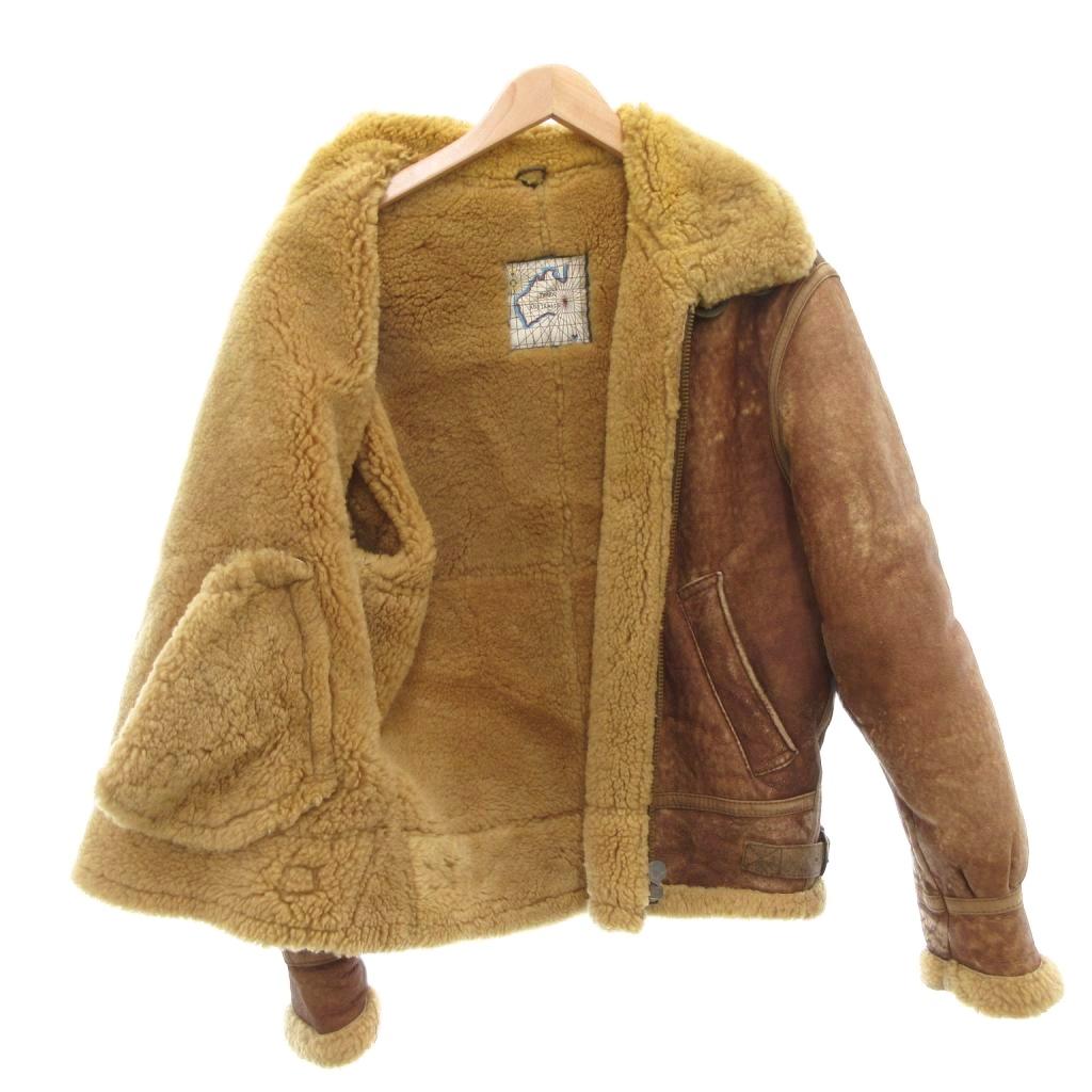 【中古】テラ アウストラリス TERRA AUSTRALIS B-3 ムートンジャケット 羊革 レザー ショート丈 茶 ブラウン /AE ■GY18 メンズ 【ベクトル 古着】 250908
