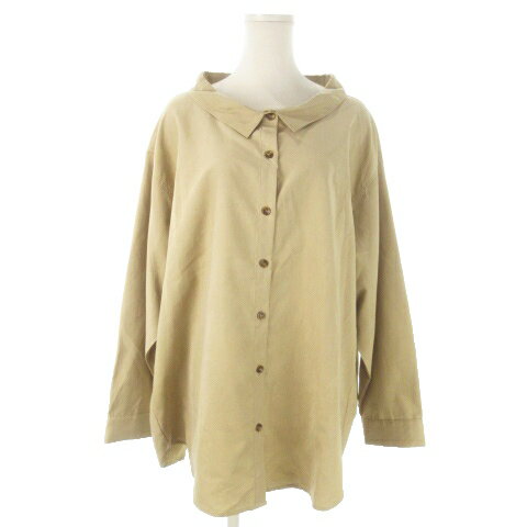 【中古】未使用品 ウィルフリー willfully シャツ 長袖 オーバーサイズ ピーチスキン F ベージュ /AO9 レディース 【ベクトル 古着】 251001