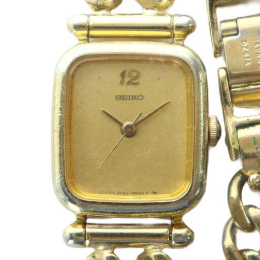 【中古】セイコー SEIKO 腕時計 ウォッチ クォーツ スクエア チェーンブレスレット ゴールドカラー 金色 2C21-5360 /MQ ■GY11 レディース 【ベクトル 古着】 251003