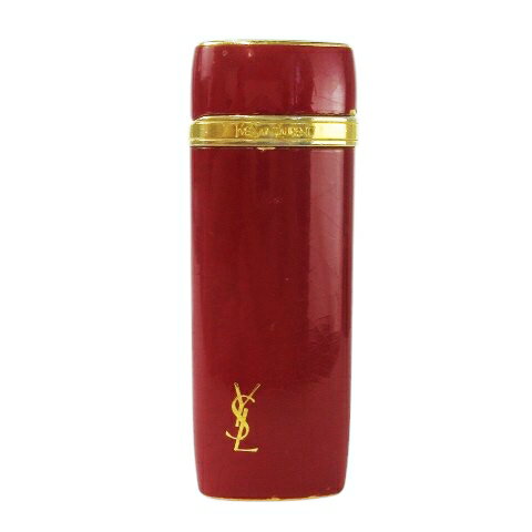 【中古】イヴサンローラン YVES SAINT LAURENT ヴィンテージ ライター ガス 喫煙具 ロゴ 刻印 火花確認済み 赤 レッド ゴールドカラー /C...