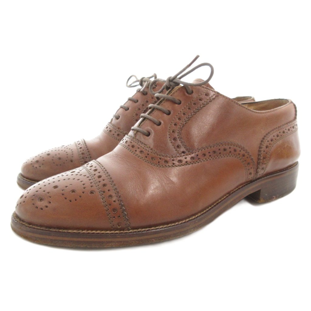 【中古】ロブス LOBB'S ビジネスシューズ ドレス 革靴 レースアップ ブローグ ストレートチップ メダリオン レザー 6 茶 ブラウン /GV ■GY18 メンズ 【ベクトル 古着】 251028