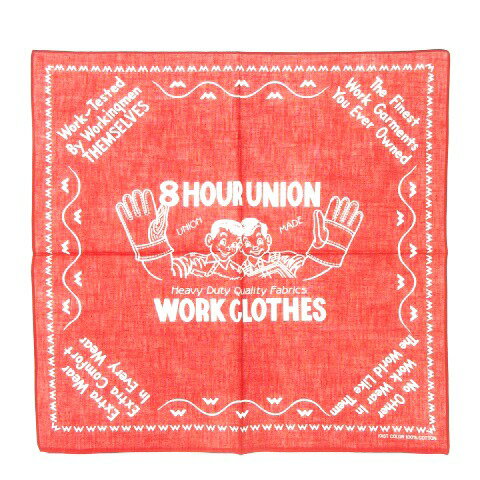 【中古】ザリアルマッコイズ THE REAL McCOY'S 8HOUR UNION SATEEN WORK SHIRT バンダナ スクエア コットン キャラクター 総柄 F 赤 レッド /AH3 ■GY99 メンズ レディース 【ベクトル 古着】 251021