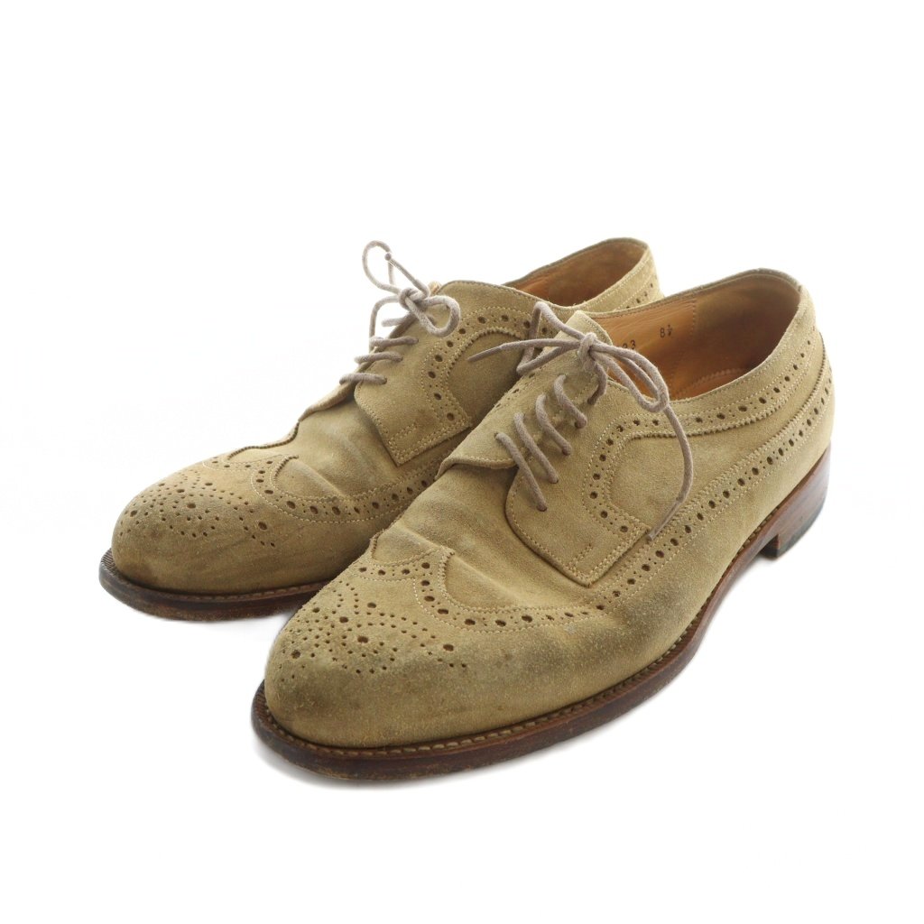 【中古】ジャランスリワヤ Jalan Sriwijaya UNITED ARROWS別注 ドレスシューズ ウィングチップ スエード ロゴ 8.5 27cm 茶 ブラウン ■GY30 /MQ メンズ 【ベクトル 古着】 251022