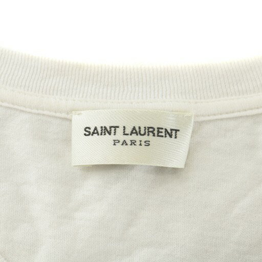 【中古】サンローラン パリ SAINT LAURENT PARIS 18SS Tシャツ カットソー 半袖 クルーネック ロゴ XS 白 ホワイト TA87 553438 YBCL2 8486 /XZ ■GY19 メンズ 【ベクトル 古着】 251027
