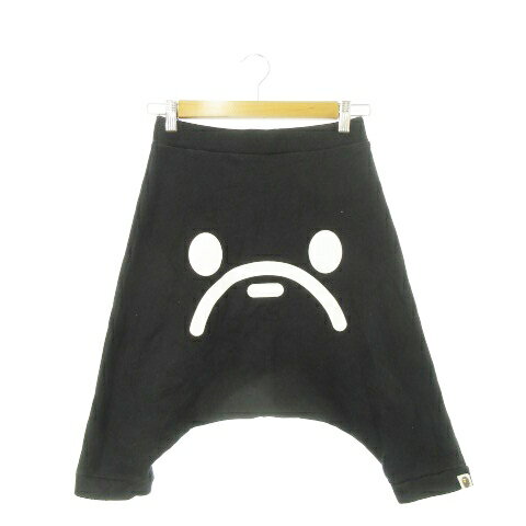 【中古】アベイシングエイプ A BATHING APE KIDS スウェットパンツ モンキーパンツ プリント ロゴ アニマル 男の子 ボーイズ 140 黒 ブラック /AH13 ■GY99 キッズ 【ベクトル 古着】 251029