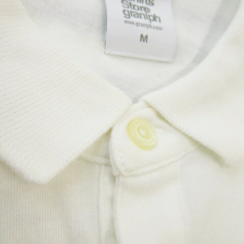 【中古】グラニフ graniph ポロシャツ 半袖 コットン トムとジェリー マルチボーダー M 白 ホワイト /AO16 ■GY99 メンズ 【ベクトル 古着】 251031