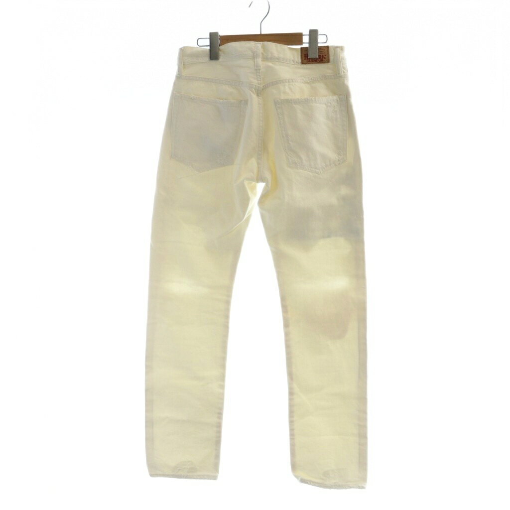 【中古】ヒステリックグラマー HYSTERIC GLAMOUR デニムパンツ ジーンズ ダメージ加工 ジップフライ ロゴ W30 白 ホワイト ■GY18 /MQ メンズ 【ベクトル 古着】 251025