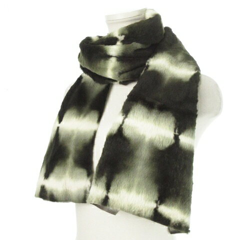 【中古】トラサルディ TRUSSARDI ファーマフラー 毛皮 総柄 緑 グリーン /MN19 ■GY99 メンズ レディー..