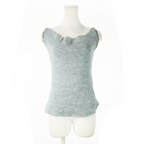 【中古】アプライマリーアキコオガワ a primary AKIKO OGAWA ノースリーブニット カウルネック モヘヤ..