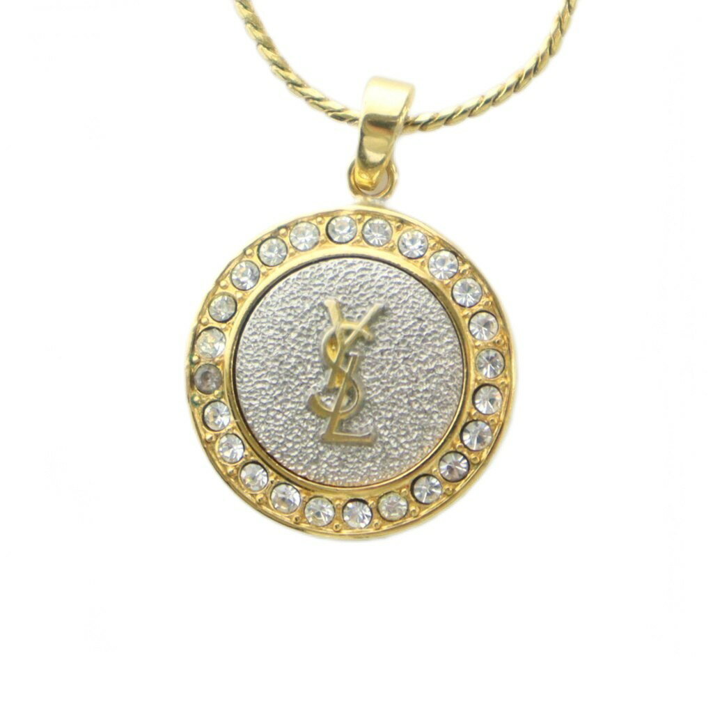 【中古】イヴサンローラン YVES SAINT LAURENT ヴィンテージ ネックレス アクセサリー ラインストーン YSL カサンドラロゴ ゴールドカラー 金色 ■GY11 /MQ レディース 【ベクトル 古着】 251114(4)