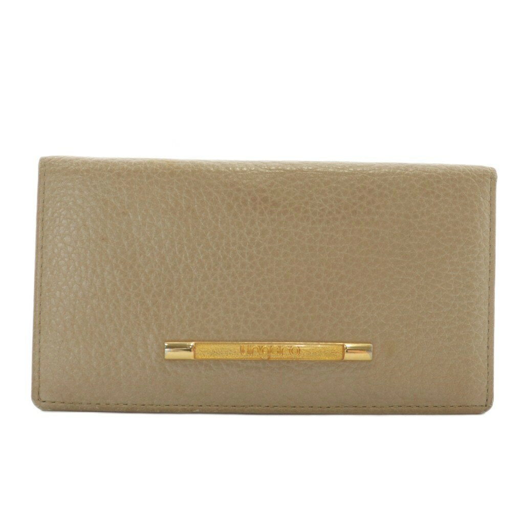 【中古】エマニュエル ウンガロ Emanuel Ungaro カードケース カード入れ 二つ折り レザー ロゴ ゴール..