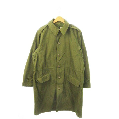【中古】ヴィンテージ ミリタリー デンマーク軍 アーミー フィールドコート ステンカラー ロング 緑 カーキ /MN18 ■GY18 メンズ 【ベクトル 古着】...